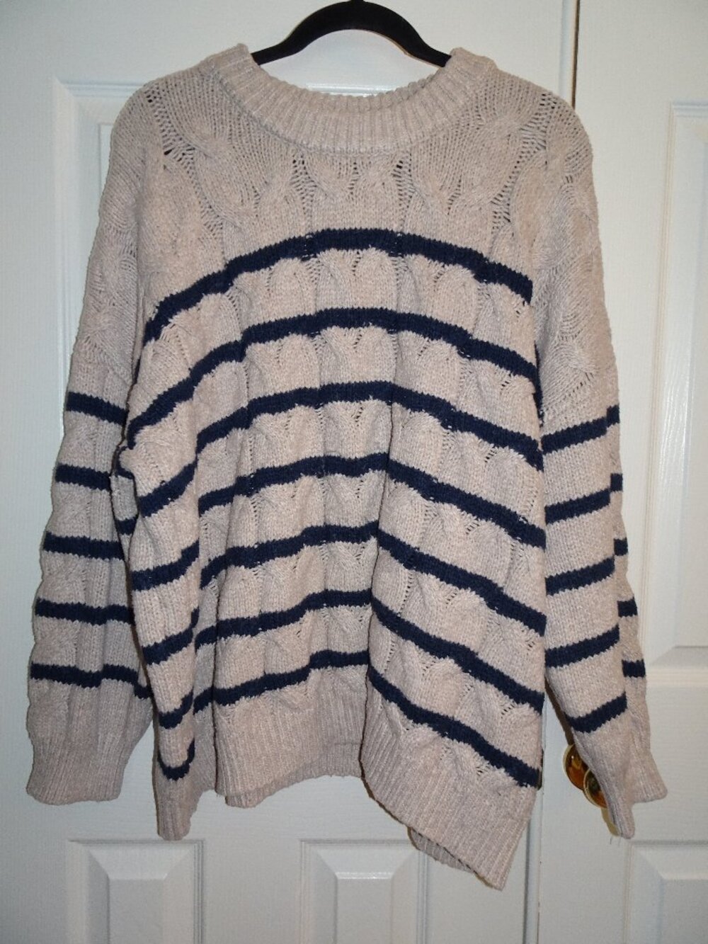 Lauren Conrad Chunky Cable Knit Plus Size Nautical Sweater